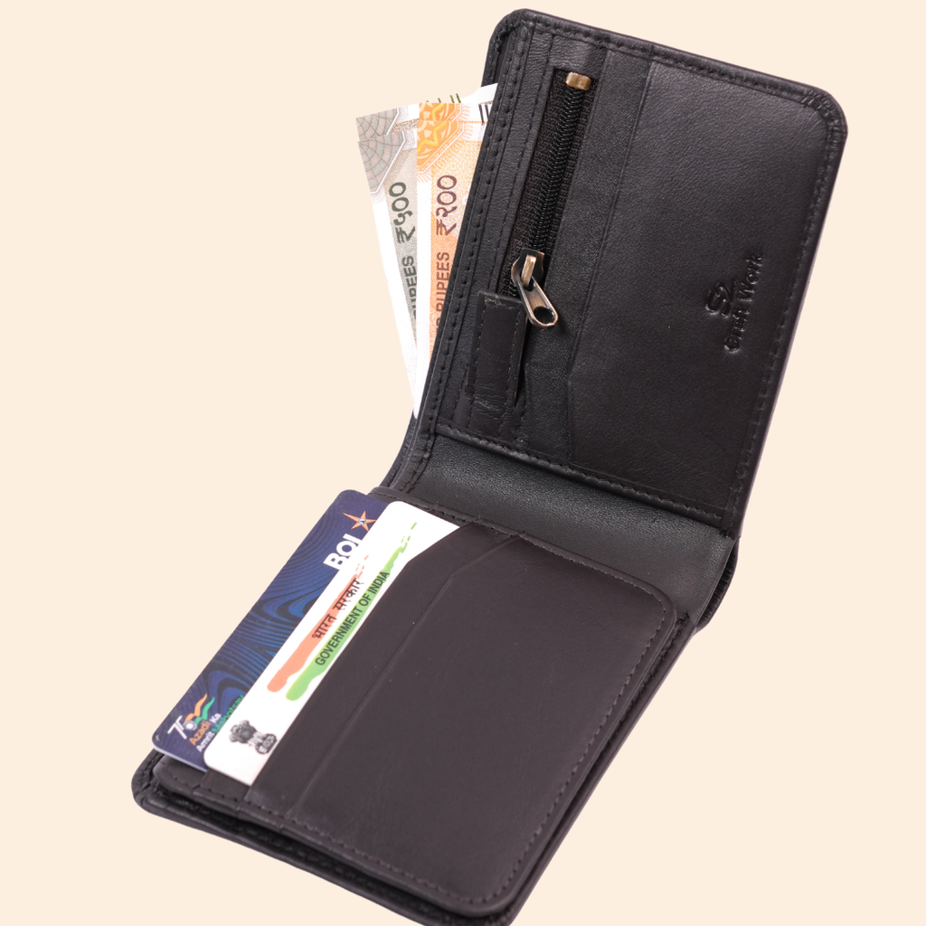 Dark Brown Leather Bifold Wallet for Men | Multi-Compartment Wallet