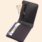 Dark Brown Leather Bifold Wallet for Men | Multi-Compartment Wallet