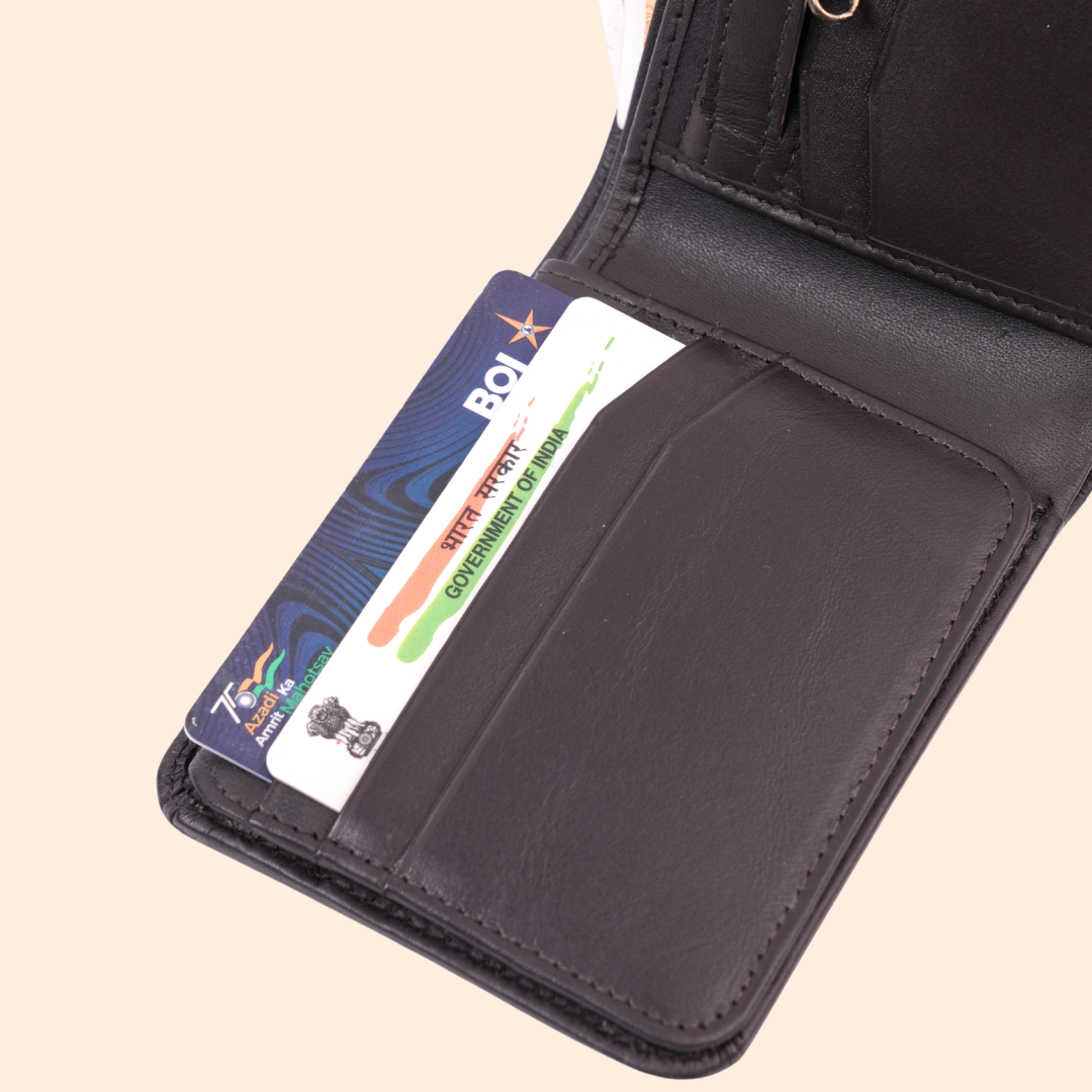 Dark Brown Leather Bifold Wallet for Men | Multi-Compartment Wallet