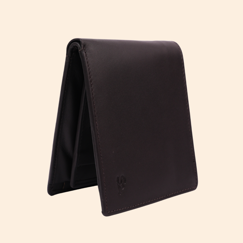 Leather Bifold Wallet for Men | Dark Brown | Coin Pocket Wallet