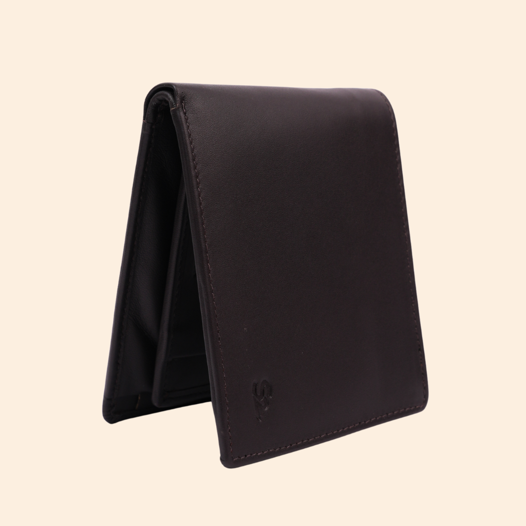 Leather Bifold Wallet for Men | Dark Brown | Coin Pocket Wallet