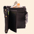 S2 Leather Brown Zipper Wallet for Men