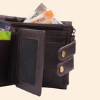 S2 Leather Brown Zipper Wallet for Men