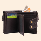 S2 Leather Brown Zipper Wallet for Men