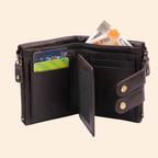 S2 Leather Brown Zipper Wallet for Men