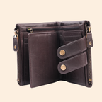 S2 Leather Brown Zipper Wallet for Men