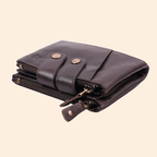 S2 Leather Brown Zipper Wallet for Men