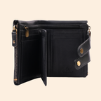 S2 Leather Black Zipper Wallet for Men