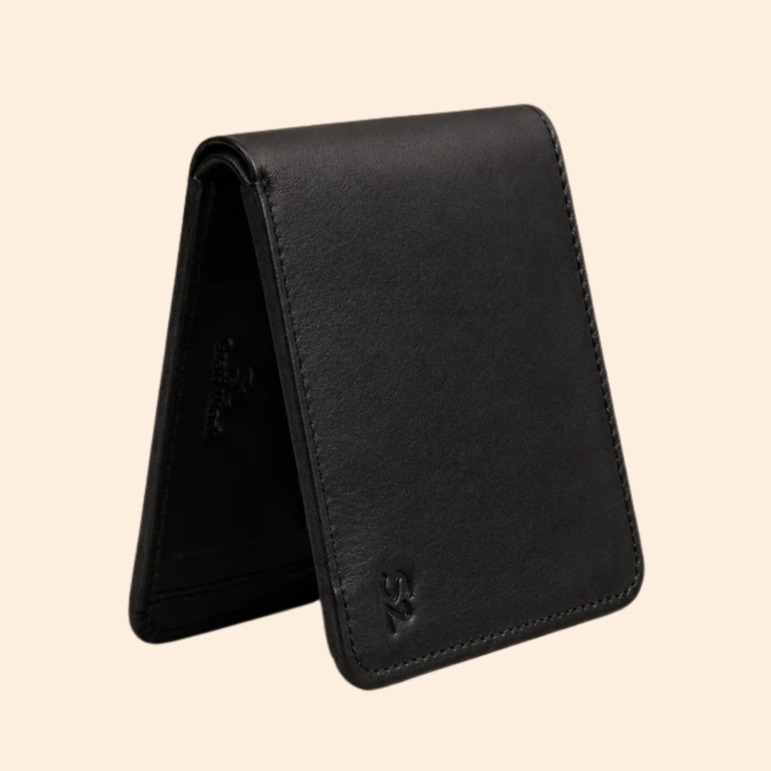 Premium Genuine Leather Bifold Wallet for Men | Black | Coin Pocket Wallet